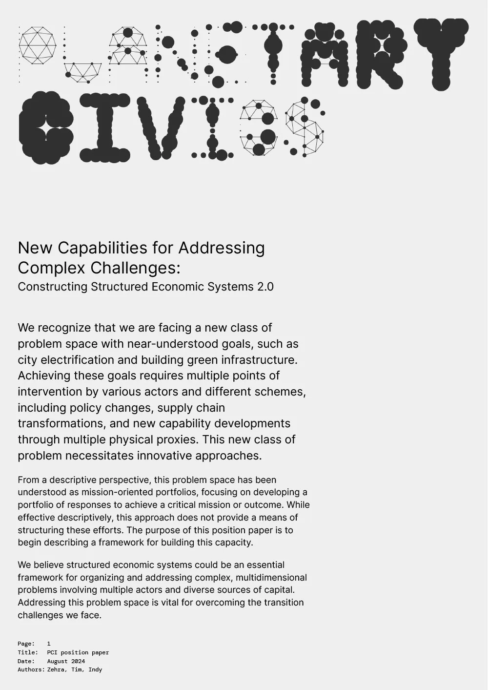 First page of the PCI paper template.